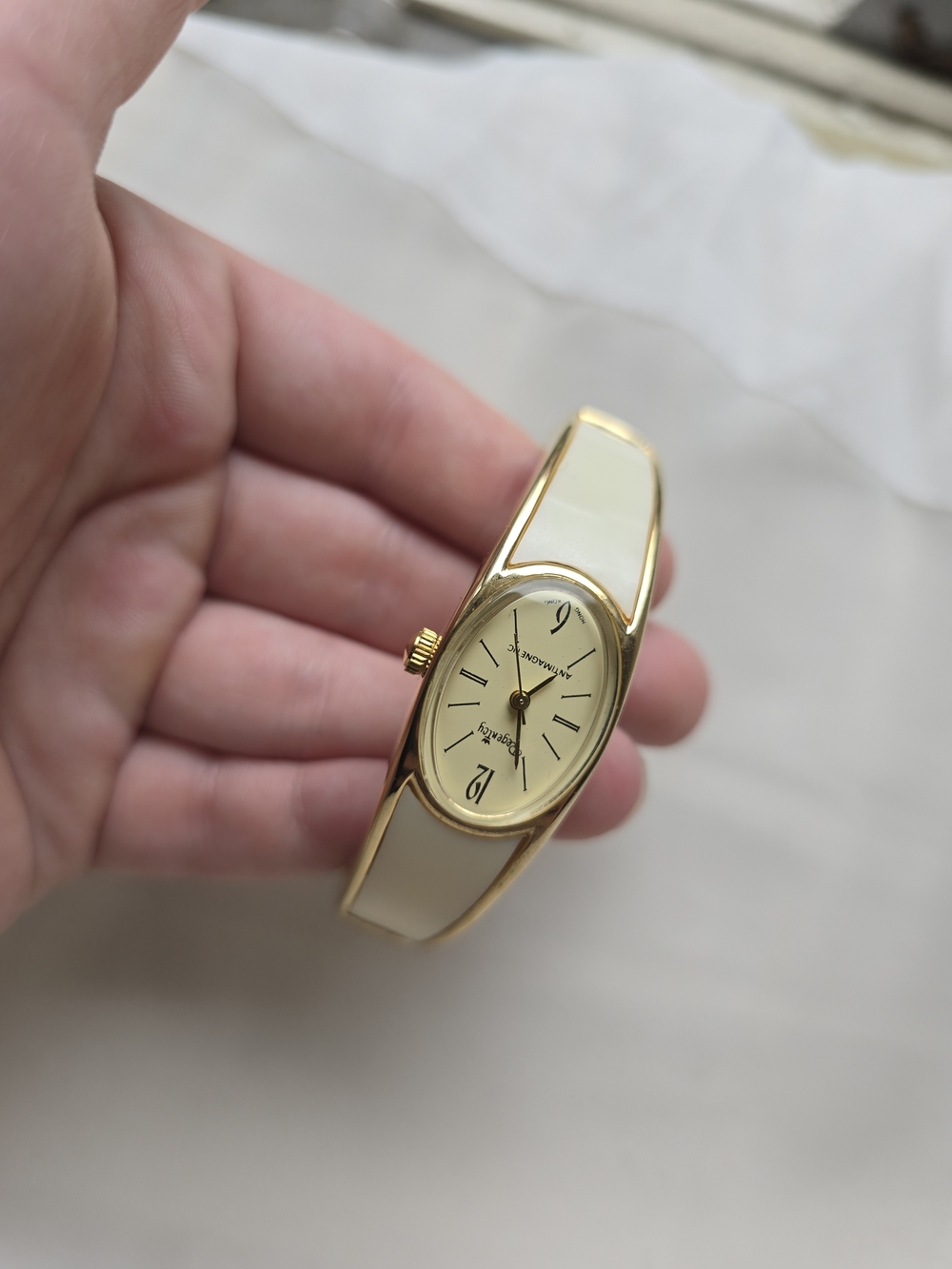 Vintagr Regentcy Gold Enamle Bangle Watch